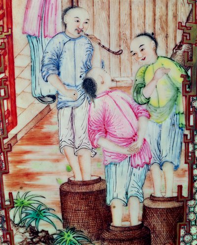 Men Packing Tea (detail), from a vase by Ming Dynasty Chinese School